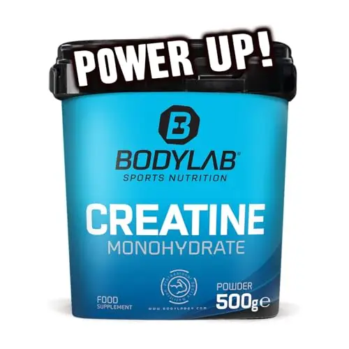 Bodylab24 Creatine Powder 500g, reines Creatin Monohydrat Pulver, 100 Portionen, Produkt der Kölner Liste