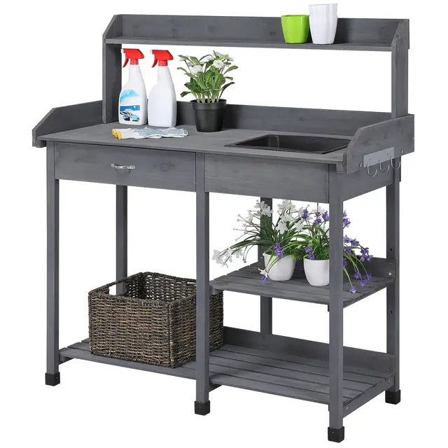yaheetech pflanztisch mit waschbecken