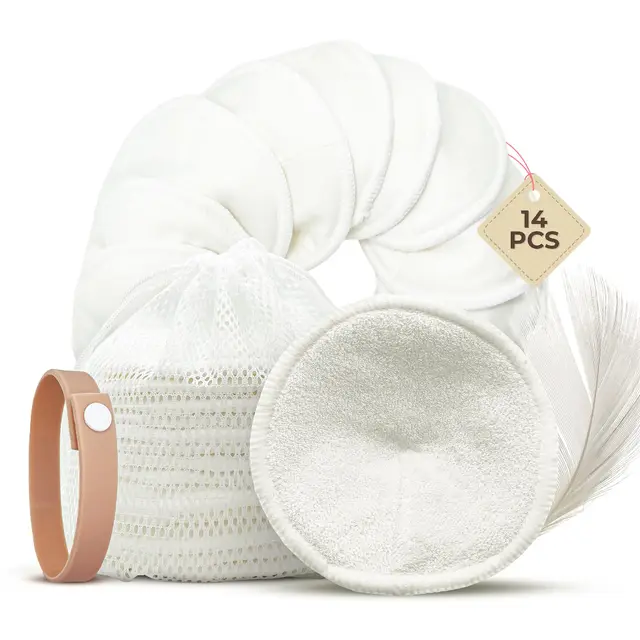 ComfortShells® Stilleinlagen Waschbar Bio Bambus – 14 Wiederverwendbare, Saugstarke & Hypoallergene Brustpads – Ultra Weich, Atmungsaktiv & Umweltfreundlich mit Wäschenetz