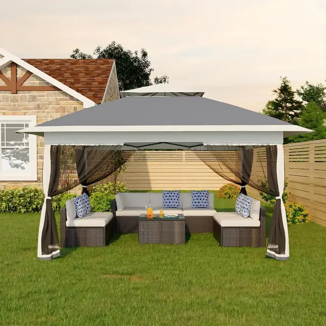 GarveeLife 3x3m Faltpavillon mit Moskitonetz
