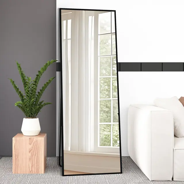 aufhellen standspiegel 165x60cm schwarz
