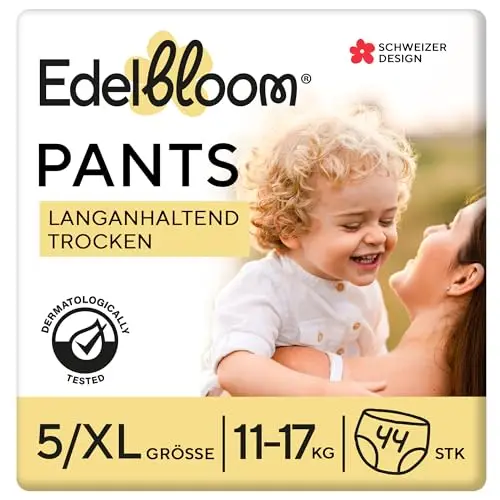 Premium 44 Windelhöschen Größe 5 (11–17 kg), Ultra-Saugfähig & Atmungsaktiv, Hypoallergen, Extra Weich & Sanft für Babys, Dermatologisch Getestet, Sicherer Auslaufschutz, Für Tag & Nacht