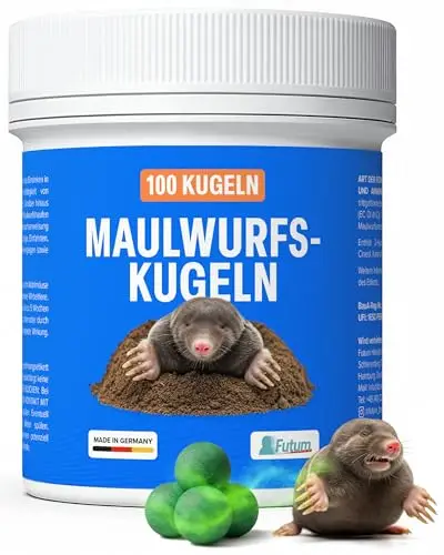 Maulwurfskugeln – 100 Maulwurf Kugeln – Effektiver Maulwurf Vertreiber – Wirksames Mittel gegen Maulwürfe im Garten – Maulwürfe endgültig vertreiben – Maulwurfskugeln mit Langzeitwirkung
