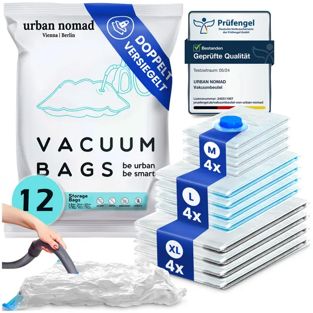 urban nomad vakuumbeutel kleidung 12er