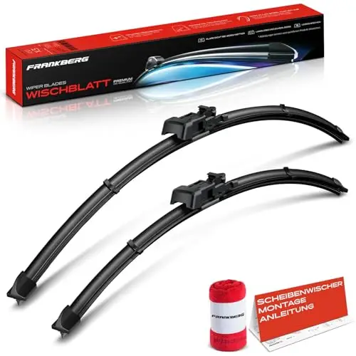 Frankberg 2x Scheibenwischer Wischerblätter Vorne 650mm/550mm Kompatibel mit Ducato, Jumper, Boxer, Movano C, Proace Max Kasten, inkl. Verschleißanzeiger und Reinigungstuch