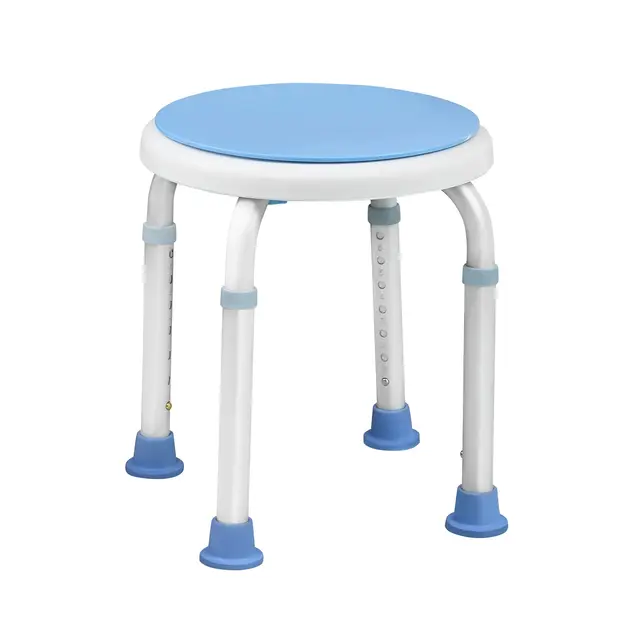UISEBRT Duschhocker Badhocker Höhenverstellbar 360°Drehbarer 136kg - Duschstuhl Duschhilfe Duschsitz Badsitz (Duschhocker Höhenverstellbar 360°drehbarer - 2)