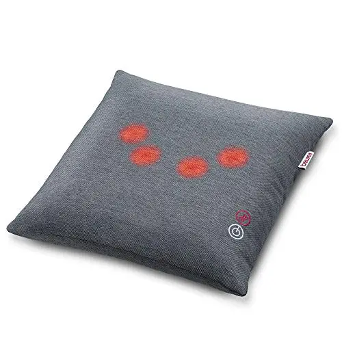 Beurer MG 135 Shiatsu-Massagekissen mit Wärmefunktion, 4 Massageköpfe, Abschaltautomatik, waschbarer Bezug, für Schultern, Nacken, Rücken und Beine, 40 x 40 cm
