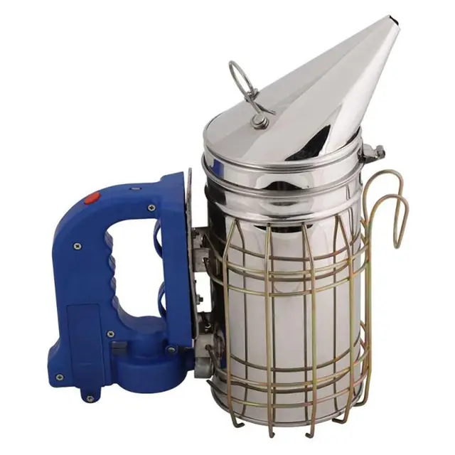 SEIWEI Bienenstock Smoker, Elektrisch Wiederaufladbare Imkerei Smoker mit Hitzeschild, Edelstahl Elektrisches Imkerwerkzeug (Keine Batterie)