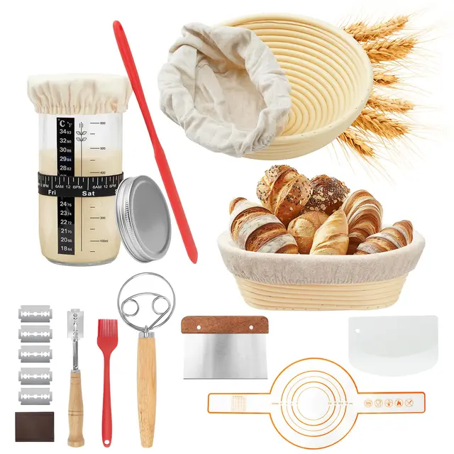 lzrbubo gärkorb brot set 10-teilig