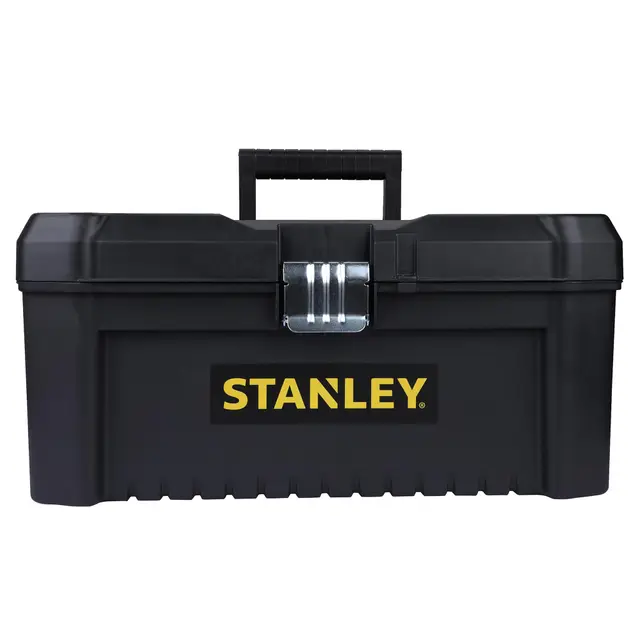 STANLEY Werkzeugkoffer Werkzeugbox - Werkzeugkasten (16", 41x21x20cm, Werkzeugkoffer mit Metallschließen, stabiler Organizer aus Kunststoff für Werkzeuge mit entnehmbarer Trage) STST1-75518