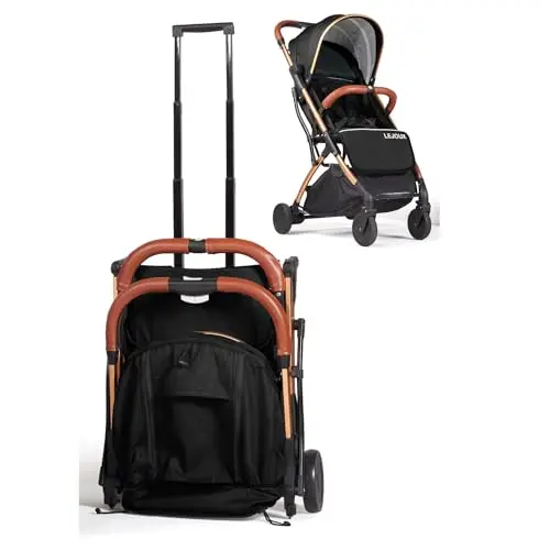 Kinderwagen - Leichter faltbarer Reisebuggy mit 5-Punkt-Gurt, verstellbarer Rückenlehne und übergroßem Korb, der mit einer Hand faltbar ist