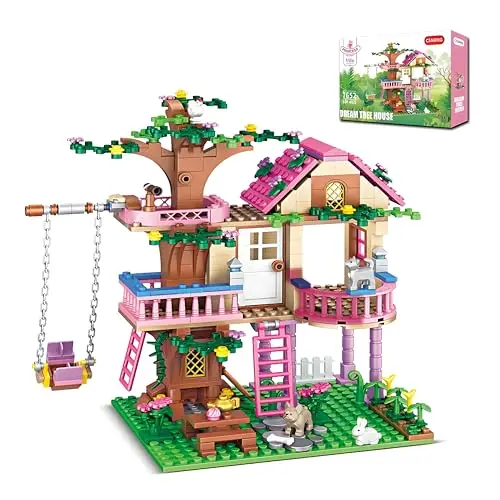 CSNRHG Dream Tree House Friends Bauset 504 Teile Konstruktionsspielzeug Geschenke für Erwachsene