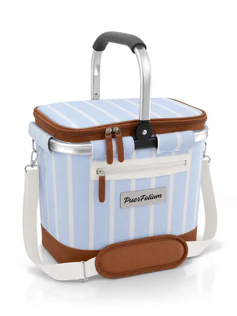 puerfolium kühltasche einkaufskorb 20l