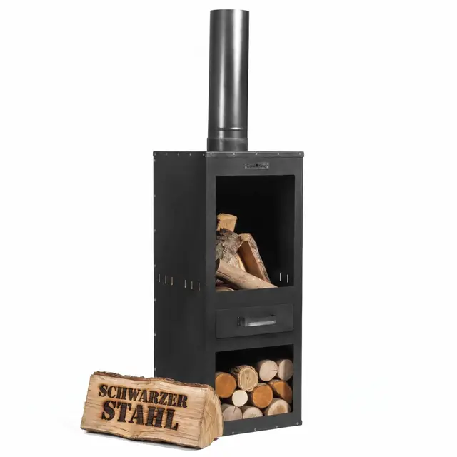 BENE ON FIRE Delaware Terrassenofen 150 cm Stahl schwarz
