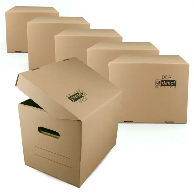 D.RECT Archivbox A4 6er Set KEEP.IT IDEA säurefrei 360 g/m² | Säurefreier Archivierungskarton, 360 g/m² Stärke, 250 x 340 x 260 mm, Für Dokumente, Akten und Kataloge