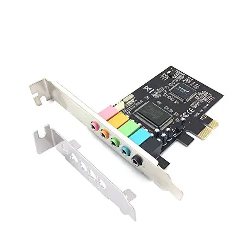 PCIe Soundkarte, 5.1 interne Soundkarte für PC Windows 7 mit Low Profile Halterung, 3D Stereo PCI-e Audiokarte, CMI8738 Chip 32/64 Bit Soundkarte PCI Express Adapter