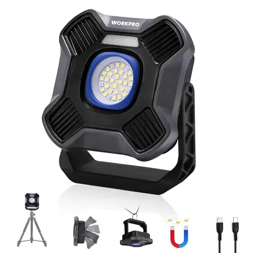 workpro akku led arbeitsleuchte 2000 lm