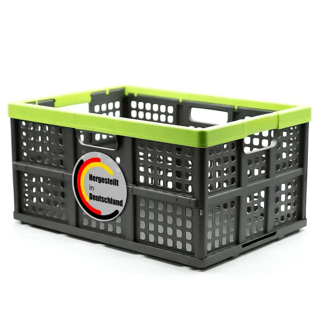 BigDean Klappbox faltbar extra groß & extrem stabil – Klappkorb ideal für Einkäufe und Transport – Einkaufskorb faltbar Made in Germany Klappbox