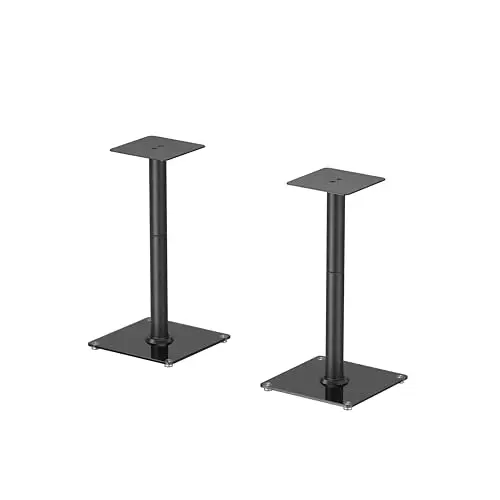 HALTERUNGSPROFI Lautsprecherständer Metall Glas für Satelliten Surround Boxen Paar (2Stück) je 25 kg belastbar (61 cm)