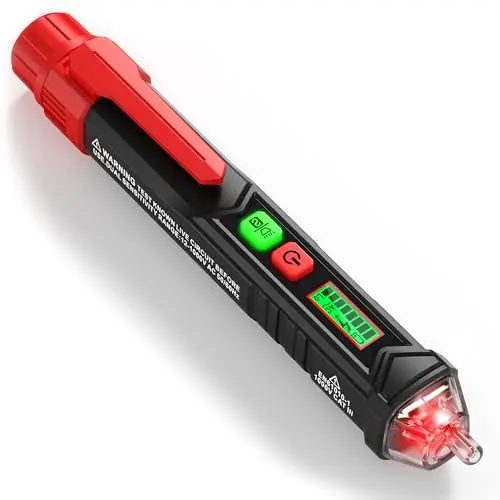 KAIWEETS Spannungsprüfer Berührungsloser NCV, Duale Empfindlichkeit 12/48–1000V AC Berührungsloser Phasenprüfer, Live/Neutral-Erkennung, Signalton & LED Alarm, CAT III 1000V, Taschenformat