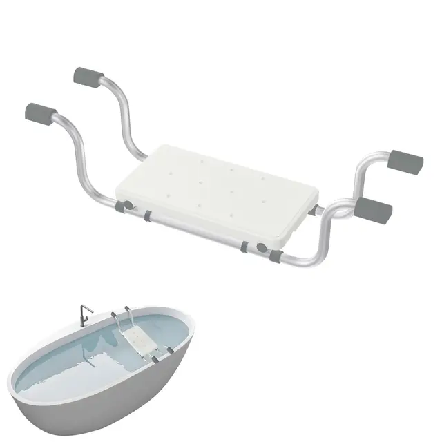 UISEBRT Badewannensitz Senioren Ausziehbare 72-82cm rutschfest Badewannenbretter, 150 KG Tragkraft Generisch Wannensitz für Schwangere, ältere Menschen, Aluminium