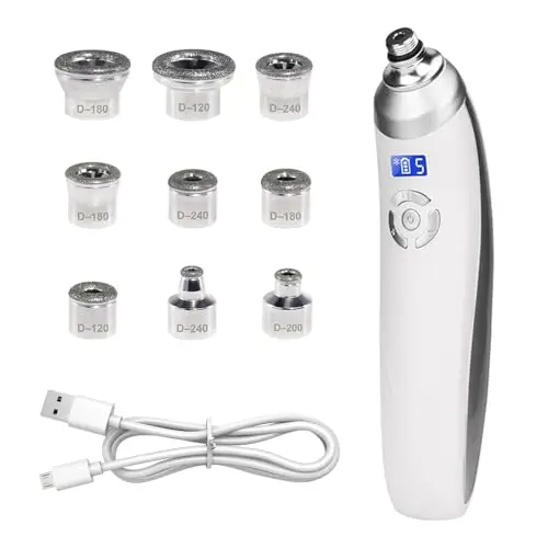 Porenreiniger Mitesserentferner, 2-in-1 Microdermabrasion Gerät Diamant-Dermabrasionsgerät für Hautpeeling und Mitesserentfernung Tragbares Wiederaufladbares USB Gesicht Reinigungsgerät