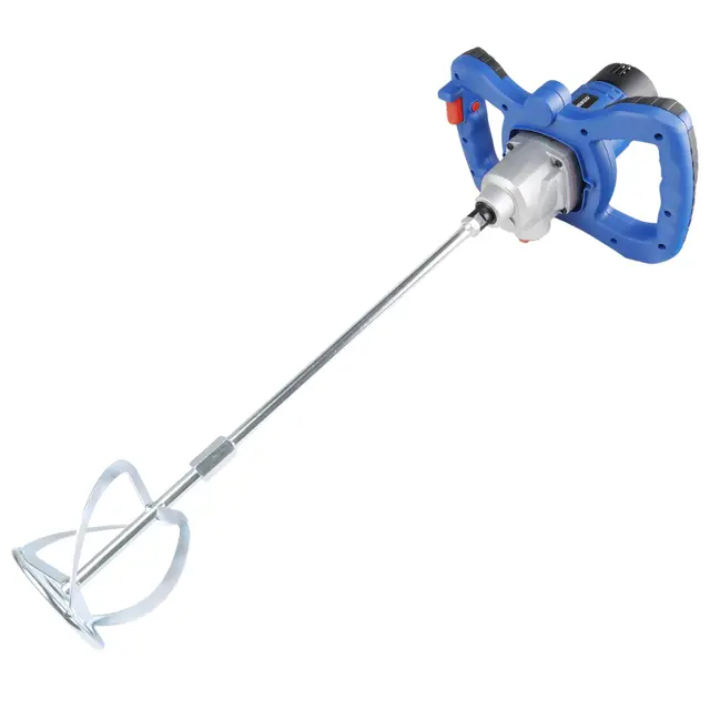 HERZO Rührwerk 1300W,Metallgetriebe,Rühreraufnahme M14, Rührer ø 120 mm für Mischgut Beton, Mörtel, Putz, Farbe, Kleber und Zement