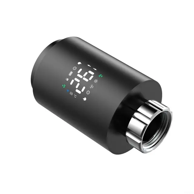Heizkörperthermostat smart,Programmierbares Smart-Heizkörper-Thermostatventil für Tuya für Zigbee-Heizsysteme, Heizkörperventil-Thermostat mit Mehreren Modi, Fernbedienung App-Steuerung (Schwarz)