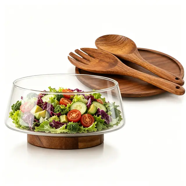 mvellir salatschüssel glas set mit