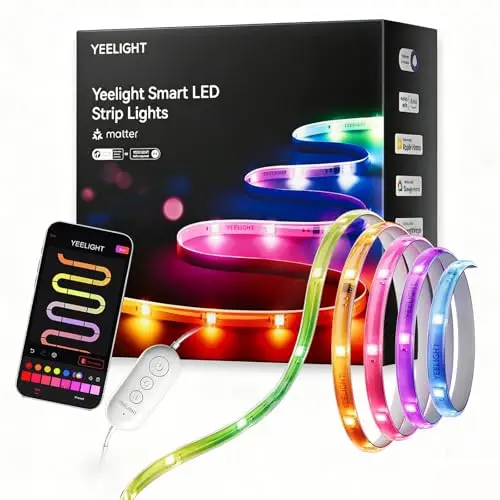 Yeelight LED Streifen 5M, Smart RGB+IC LED Strip Kompatibel mit Matter, Alexa, Google Home und Apple Home, DIY Segmentsteuerung, Lichtleiste mit App-Steuerung (E1-Hub Wird Benötigt) & Musik Sync