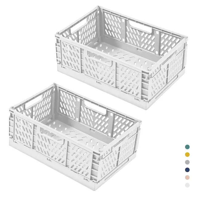 hautllaif Klappbox Aufbewahrungsbox Weiß 2er-Set