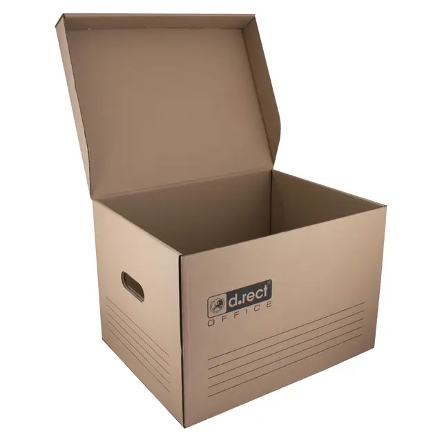 D.RECT Archivbox 2100 ZIP, 6 Stück, 431x333x294mm | Klappdeckelbox, Lagerbox, Aktenkarton, Braun