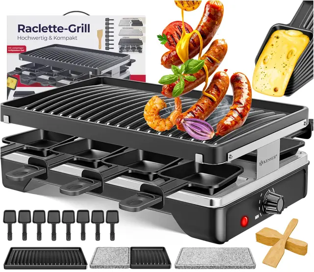 kesser raclette-grill naturgrillstein 8