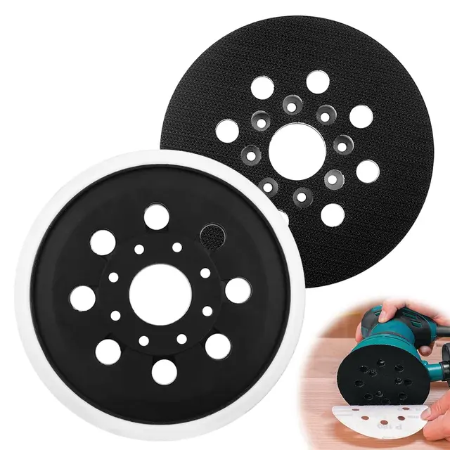 2 Stück 125 mm Schleifteller, Kompatibel PEX 220 A GEX 125-1 AE Skil 7402/7490 8-Loch Klett-Pad mit Hartgummi Exzenterschleifer Schleifmaschine Zubehör für Schleifen Polieren