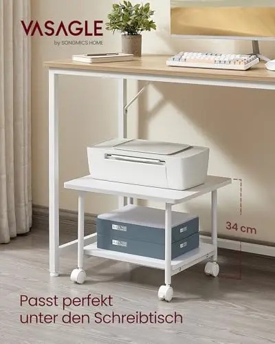 vasagle druckertisch mit rollen 57 x 43