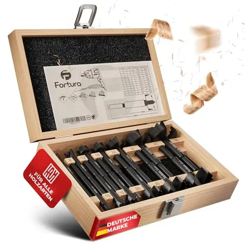 Fortura® Forstnerbohrer set Ø8-50mm / Holzbohrer/Forstnerbohrer/Holzbohrer set/Lochbohrer/Bohrer Holz/Fräsbohrer Holz/Forsterbohrerset/Topfbohrer