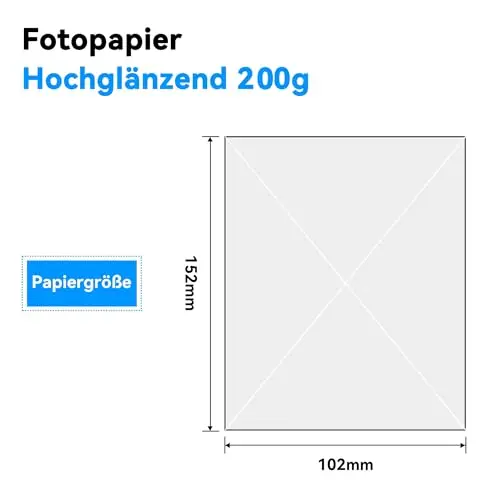 100 Blatt Fotopapier 10x15 cm, 200g/m² Inkjet Hochglänzend Fotopapier, Photo Paper für Tintenstrahldrucker