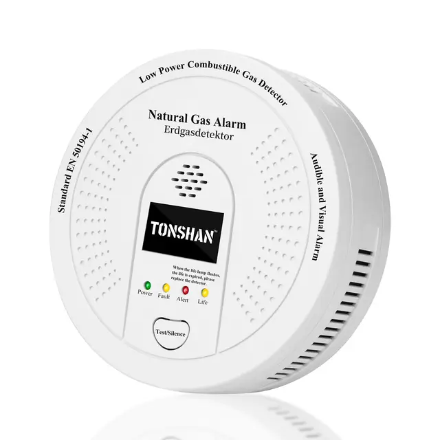 Gasmelder Erdgasdetektor CH4/Propan/Methan 100% Batteriebetrieben - Kombinierter Gasalarm mit Optischem & Akustischem Alarm - Gassensor für Sicherheit in Haushalt (Batterie enthalten)