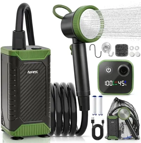 akofic campingdusche mit pumpe 8000mah
