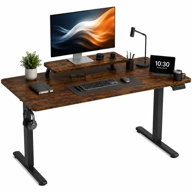 DUMOS Höhenverstellbarer Schreibtisch 140 x 60 cm Elektrisch