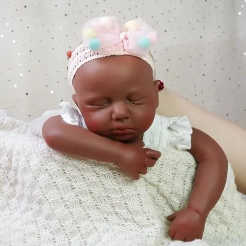 55cm Vollsilikon Reborn Babypuppe Mädchen, Schlafendes Neugeborenes, Handgefertigt, Lebensecht, Wasserfest & Weich, Ohne Kleidung