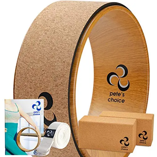 pete's choice yoga rad kork mit blocks