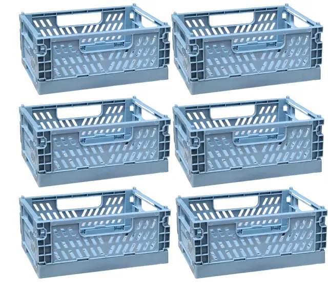 EURXLQ Klappbox 6er Set 20×15×9cm Polyester Blau