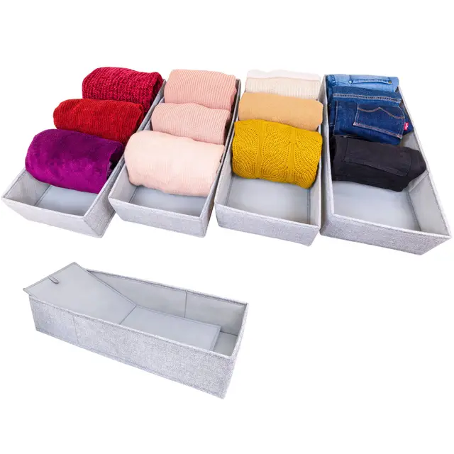 SIMPLE JOY® PAX100 FileFolding Box DAS ORIGINAL 4er Set Organizer für PAX Kleiderschrank Schadstoffgeprüft Schubladeneinsätze für Ikea, PAX100 (4 Fächer)