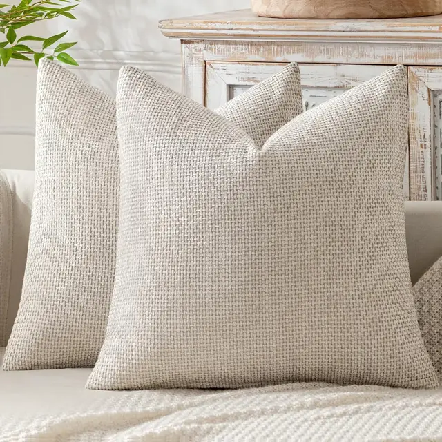 miulee kissenbezug 40x40 chenille beige