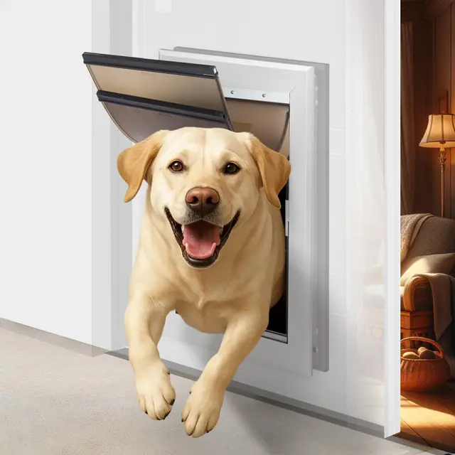 Hundeklappe für Große Hunde Aluminium Hundetür für Extremes Wetter Haustierklappe bis zu 100 kg