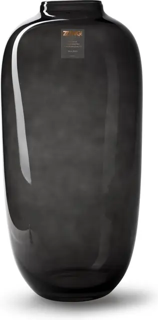 Bloomique - Blumenvase Magret - Rauchschwarz - Glas - Große Vase für Blumen und Pampasgras - H40x Ø19cm
