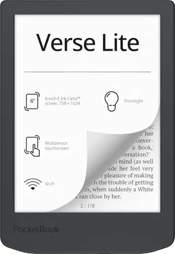 Pocketbook Verse Lite E-Reader, 6" E-Ink Touch, 8 GB, Grau, Dach-Version