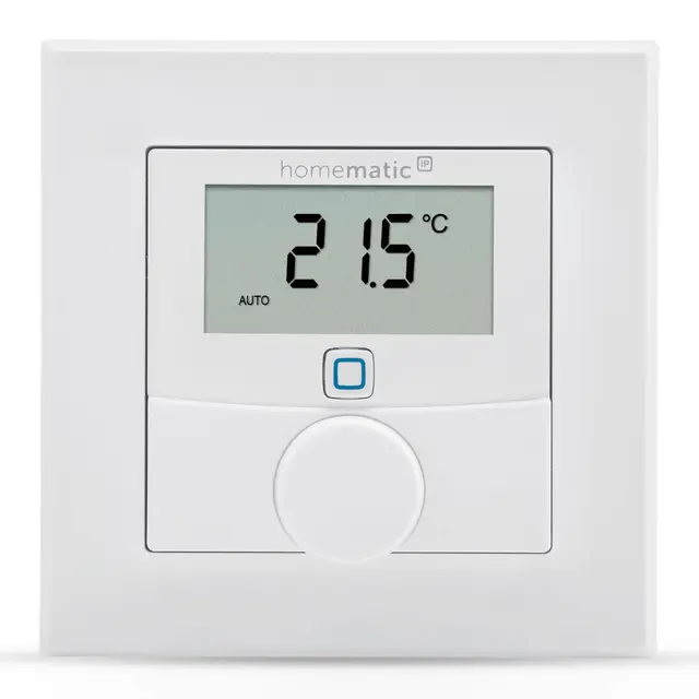 Homematic IP Wandthermostat mit Luftfeuchtigkeitssensor, Smart Home, digitales Thermostat Heizkörper/Fußbodenheizung mit App, Alexa, Google Home, Temperaturmessung, Energie sparen, 156669A0