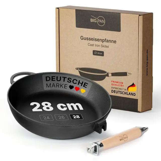 BIG-PAN Gusseisenpfanne 28 cm unbeschichtet sandgestrahlt